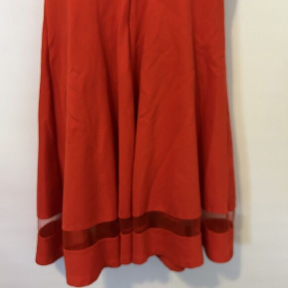 LuLu's Dress Womens M skater orange Fit And Flare Mesh Panel Sleeveless Party - Picture 13 of 14